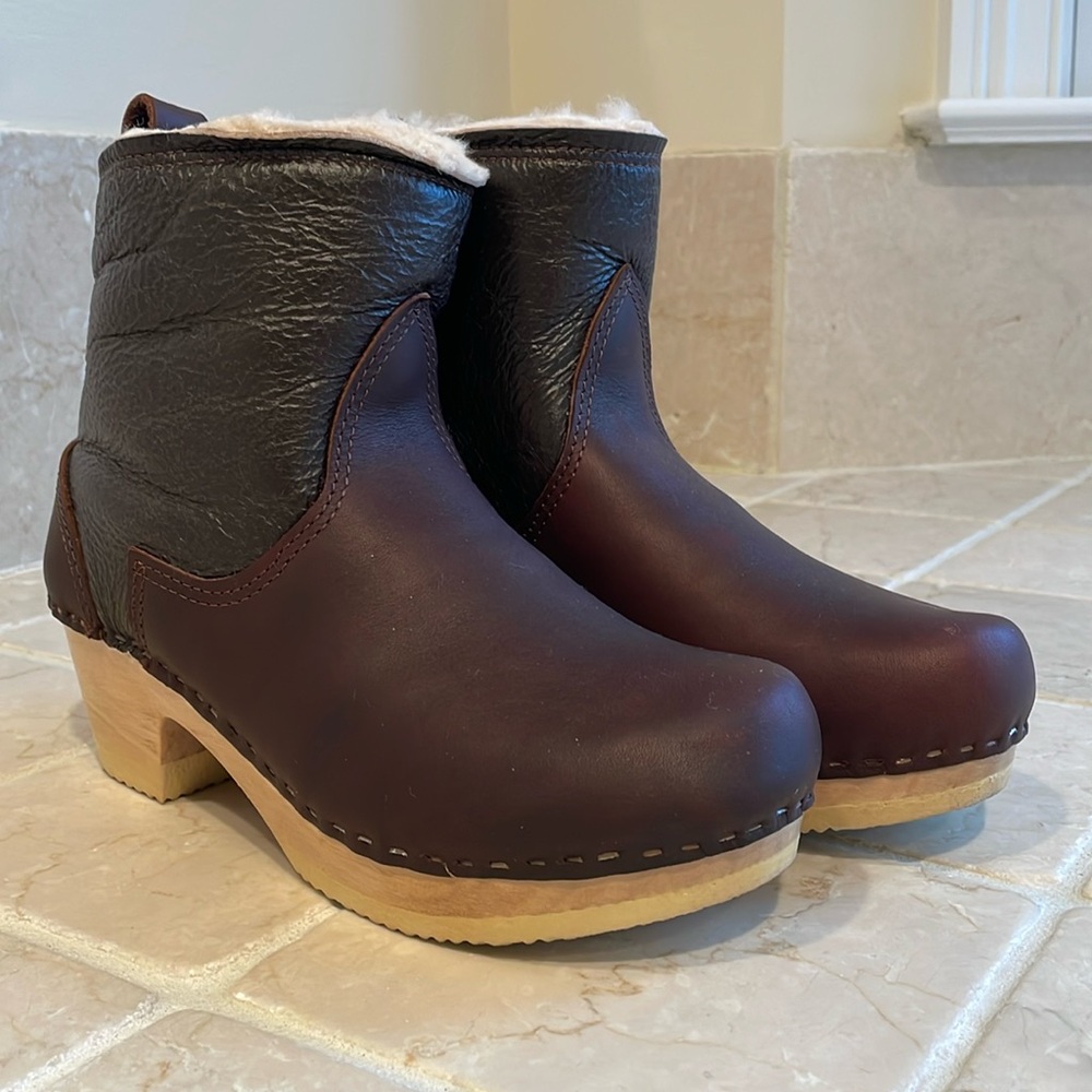 No. 6 clog boots brown